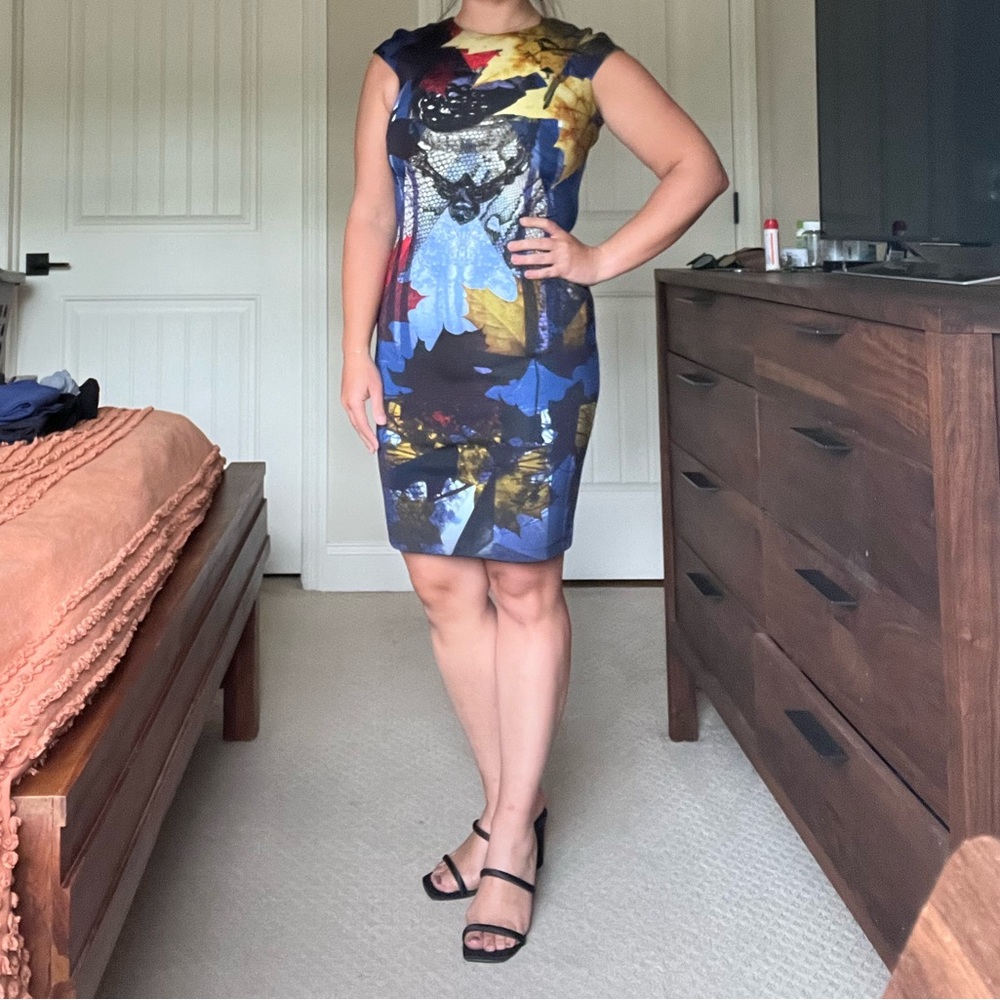 JustCavalli Graphic Print Dress Size 4-6 (ITALY 40)